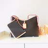 Carryall 2 Piece Set Shoulder Bag Women Handbag MM Luxury Fashion Leather Canvas Carry All Bags