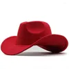 Chapeaux de fête des bérets chapeau de cowboy noir pour hommes femmes adultes sentaient des groupes cowgirl costume occidental