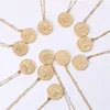 Pendant Necklaces 2023 INS Titanium Steel Twelve Constellations Necklace For Woman Double Sided Coin Gold Color Birthday Jewelry Gift