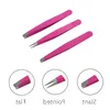 Pince à épiler à sourcils en acier inoxydable 3pcs Set 96cm Slant Tip / Point Tip / Flat Tip Rose Pince à épiler pour l'épilation Beauté du visage ZA2360 Klvs