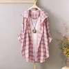 Damesblouses Cardigan Jas Mode Zonbescherming Dames Plaid Print Zonnebrandcrème Overhemd Dameskleding