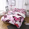 Bettwäsche-Sets, Insekten-Bettbezug-Set, Twin-Size-Schmetterlings-bedruckte Bettdecke für Mädchen, Kinder, Teenager, Steppkissenbezüge
