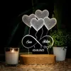 Lights Personalized Names Date 3D Illusion Night Light Heart Balloon Custom LED Lamp For Couples Bedroom Decorative Father's Day Gift HKD230704