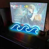 Night Lights Sign USB Powered Bedroom Ice Blue Dimmable Light Art Wave Neon Signs for Wall Decor HKD230704