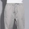 Calças masculinas primavera verão 97% algodão tornozelo-comprimento calças homens casual fino ajuste fino cor sólida cinza marca casual calças masculinas 28-38 230703