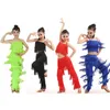 Stage Wear Latin Dance Dresses Ballroom Fringe Tassel Dress Pants Sequin Salsa Samba Costume Kids Children Girls Height 110 -170cm213V