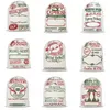Stock Santa Sack Bags Christmas Decoration Linen Drawstring Cloth Bag Gift Pouch 12 styles DHL Shipping i0704