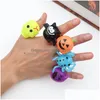 Autres fournitures de fête de fête Halloween Led Anneau Clignotant Citrouille Chauve-Souris Skl Jouets Lumineux Flash Ongle Lumières Drop Deliver Dhj0M