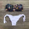 Stroje kąpielowe damskie moda kobiety seksowny strój kąpielowy bandeau kwiatowy Print wkładki laktacyjne stroje kąpielowe krawat z kokardą podzielone bikini pływanie strój kąpielowy kobieta Biquini J230704