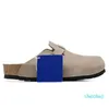 Tasarımcı -Sandals Boston Yumuşak Ayak Süet Deri Taupe Mocha Mink Mens Moda Scuffs Açık Terlik Ayakkabı