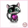 925 Silber Perlen Charms passen Pandora Charm Drache Kaninchen Katze Schildkröte Tier Charm Set Anhänger