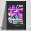 F1 voiture canvas peinture affiche décoration mur art gtr gtr mini vaporwave outun home sport sport race room décor toile affiches cadeau esthétique pour ami w06