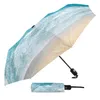 Parapluies Ocean Beach Waves Parapluie automatique Voyage Pliant Portable Parasol Coupe-vent