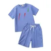 En stock 2 pcs Classique Mode Bébé Designers Vêtements D'été Enfants Vêtements Ensemble Garçons Filles Vêtements Costume T-shirt Shorts Ensemble Enfants Survêtement