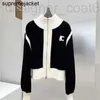 Swetry damskie projektant Wysoka wersja swetry kardigan kobieta czarno-biały kontrastowy zamek błyskawiczny krótki płaszcz dla kobiet w jesiennym swetrze drukuj zima 2023 7SS7