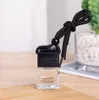 Pendentif de bouteille de parfum de voiture en or, argent et noir de cube d'eau transparent carré de 8ML avec de nombreux styles prenant en charge le logo personnalisé