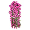 Decorative Flowers E5BB 2pcs Artificial Hanging Violet Multifunction Simulation Ornament For Wedding Birthday Holiday Decoration Charm