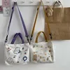 Shopping Bags Korean Handcarry Bag Sling Shoulder Children's Handbag Crossbody Canvas Bear Printing Cute INS