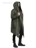 Men's Hoodies PARKLEES Long Cardigan Cloak Coat Men Hooded Black Hip Hop Mantle Hoodies Jacket Mantle Cloak Coats Outwear HKD230704