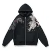 Men's Hoodies Sweatshirts Aolamegs Wholesale Link Hip Hop Chinese Dragon Embroidery Sweatshirt Harajuku Hooded Pullover High Street 230703