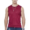 Heren Tank Tops Heren Mesh Vest Ijs Zijde sneldrogend Bodybuilding tops Fitness Spier Mouwloos N Casual Sport 230704