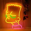 Lights 45cm Night Light cartoon Cosplay Party Cartoon neon Flex Led Custom Yellow light Room Decor Neon Sign HKD230704