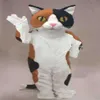 2019 Factory Calico Cat Mascot Costume Cartoon Character Adult Size Theme Carnival Party Cosply Mascotte Outfit Suit FIT Fancy197S