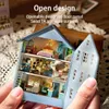 Objets décoratifs Figurines DIY Kit de construction miniature en bois Maisons de poupées avec meubles Lumière Molan Mini Casa Jouets faits à la main pour filles Cadeaux 230703