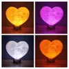 Lights Customized Lamp with Photo Text Heart Shape 3D Printed Moon Night Light Personalized Gifts for Birthday Mother's Day HKD230704