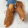 2022 Woman Summer Shoelaces Gladiator Boot Sandals Leisure Wedge Heel Comfort Women Shoes Zapatillas De Mujer L230704