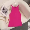 New m-aje Top de tricô sólido sem mangas para mulheres