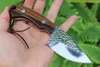 1Pcs M7630 Survival Straight Knife 5Cr13Mov Satin Blade Full Tang Rosewood Handle Outdoor Camping Hiking Hunting Fixed Blade Knives with Leather Sheath