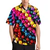 Camisas casuais masculinas contas coloridas impressam Mardi Gras Art Beach Camisa Hawaii Bloups vintage Mens Graphic Plus Size 3xl 4xl