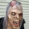 Horror Kopfbedeckung Maske Halloween Zombie Gruselige Maskerade Spukhaus Geheimraum Zombie Knifflige Requisiten L230704