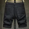 Shorts pour hommes été blanc noir hommes déchiré trou Denim mince décontracté genou longueur courte droite jean Bermuda pour 230703