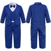 Suits Baby Boy Wedding Suit Infant Formal First Birthday Tuxedo Toddler Photography Outfits Ceremony Blessing Christmas Costume 4pcsHKD230704