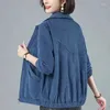 Women's Jackets Fashion Short Jacket Women Spring Autumn Corduroy Solid Color Coat Long Sleeve Mom Outerwear Loose Ladies Iops L-6XL G2648