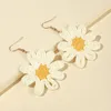 Flower Plant Earrings for Women Boho Drop Handmade Woven Straw Wicker Earrings Piendientes Mujer 2023 Femme Bijoux