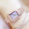 Montres-bracelets Montre Femme 2023 Plein Diamant Quartz Femmes Argent es Marque De Luxe Cristal Carré Femelle Poignet Strass Dames Horloge 0703