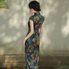 Vêtements ethniques femmes été Cheongsam rétro Style chinois Vintage robe trapèze mince élégant Qipao fête orientale S à XXL