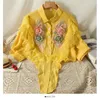 Women's Jackets Fashion Flower Lace Ruffled Shirt 2023 Summer Women Clothes Half Sleeve Short Sunscreen Top High-grade Thin Ladies