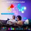 RGB Tuya WiFi Hexagon Led-lampor Smart Ambient Mood Lighting APP Fjärrkontroll Nattljus Spelrum Sovrum Sängbordsdekoration HKD230704