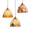 Pendant Lamps Nordic Japanese Restaurant Lamp Mosaic Creative Color Shell Tea Room Bedroom Bedside Balcony Bar Single Chandelier