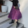 Rokken Lente Vintage Bloemenprint Ruffle Geplooide Lange Rokken Vrouwen Koreaanse Rok Streetwear Drstring Elastische Taille Midi Rok Z230705