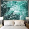 Tapestries Blue Ocean Wave Tapestry Sunset Cloud Nature Art Wall Hanging Tapestries Wall Cloth Mat Background Blanket Home Decor