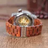 Armbanduhren Bobo Bird Holz Mechanische Männer Top Leder Automatische Uhr Sandelholz Leuchtendes Handgelenk Männliches Weihnachtsgeschenk Wasserdicht 0703