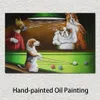 面白い動物キャンバスアート犬プールで遊ぶカシアス・マーセラス・クーリッジ絵画手作り犬アートワークキッチン装飾用