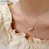 Vintage Elegant Tulip Pendant Necklace for Women Rose Crystal Zircon Tassel Clavicle Chain Choker Party Wedding Jewelry Gifts L230704