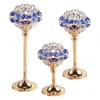 Candle Holders Luxury Candlestick Stand Plated Blue Crystal Holder For Decorative