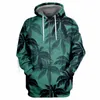 Felpe con cappuccio da uomo Sky Blue Palm Leaf 3D Stampato su tutto il corpo Giacca da uomo Harajuku Felpa con cappuccio Unisex Casual Street Hombre